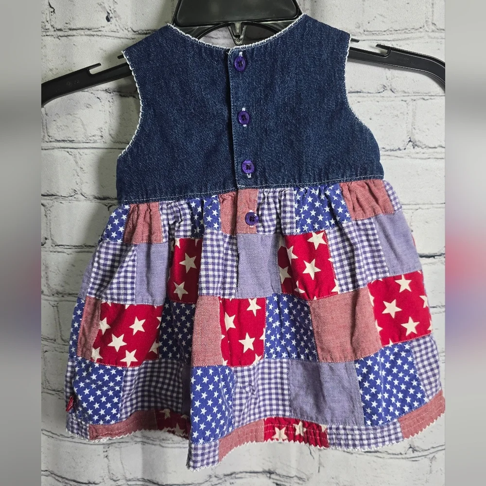 The Childrens Place Patriotic 4th Of July Red Whire And Blue Baby Dress Size 12M